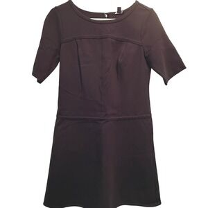 Ann Taylor‎ Seamed Ponte Sheath Dress Black Size 2 EUC Structured